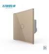Intrerupator Simplu Wireless Livolo VL-FC1R-2G-A, Panou Sticla, Tactil, Gold