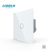 Intrerupator Simplu Wireless Livolo VL-FC1R-2G-W, Panou Sticla, Tactil, Alb