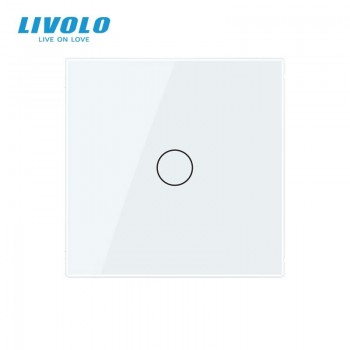 Intrerupator Simplu Wireless Livolo VL-FC1R-2G-W, Panou Sticla, Tactil, Alb - 2