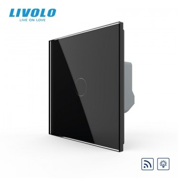 Intrerupator Simplu Dimabil Wireless Livolo VL-FC1D2R-2G-W, Panou Sticla, Tactil, Alb