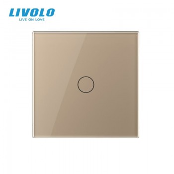 Intrerupator Simplu WIFI Livolo VL-FC1NY-C1-A2G, Panou Sticla, Tactil, Gold - 1