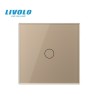 Intrerupator Simplu WIFI Livolo VL-FC1NY-C1-A2G, Panou Sticla, Tactil, Gold