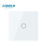 Intrerupator Simplu WIFI Cap Scara/Cruce Livolo VL-FC1NY-C1-W2G, Panou Sticla, Tactil, Alb