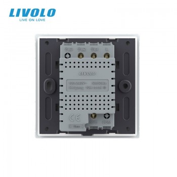 Intrerupator Simplu WIFI Cap Scara/Cruce Livolo VL-FC1NY-C1-W2G, Panou Sticla, Tactil, Alb - 1
