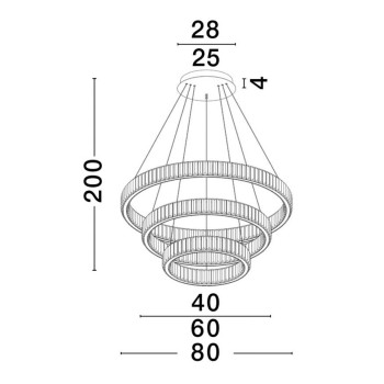 Lustra design AURELIA, LED Dimabil 92W, 3500K, lampa moderna din metal finisaj gold si cristal - 1