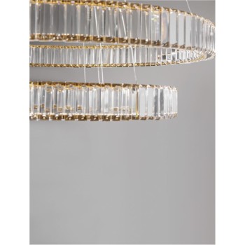 Lustra design AURELIA, LED Dimabil 92W, 3500K, lampa moderna din metal finisaj gold si cristal - 1