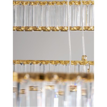 Lustra design AURELIA, LED Dimabil 92W, 3500K, lampa moderna din metal finisaj gold si cristal - 1