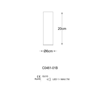 Spot LOYA C0461-01B-A0SD Zuma Line, design modern, GU10, negru-auriu - 1
