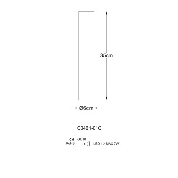 Spot LOYA C0461-01C-A0F4 Zuma Line, design modern, GU10, crom - 1