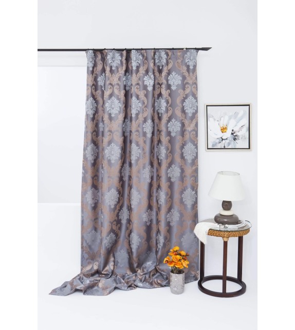 Draperie Figaro Mendola Home Textiles, 140x245cm, cu rejansa, bej-gri - 1