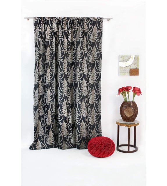 Draperie Escape Mendola Home Textiles, 210x260cm, cu rejansa, negru