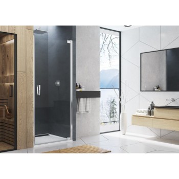 Uşă batantă dintr-o bucată cu profil compensator SanSwiss CADURA CA1CD, 100X200 cm, profil crom, sticla securizata 6mm - 1