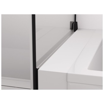 Uşă batantă dintr-o bucată cu profil compensator SanSwiss CADURA CA1CG, 90X200 cm, profil negru mat, sticla securizata 6mm - 1
