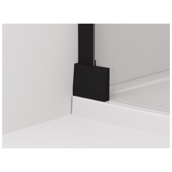 Uşă batantă dintr-o bucată cu profil compensator SanSwiss CADURA CA1CD, 100X200 cm, profil negru mat, sticla securizata 6mm - 1