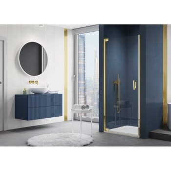 Uşă batantă dintr-o bucată cu profil compensator SanSwiss CADURA CA1CG, 70X200 cm, profil auriu, sticla securizata 6mm - 1