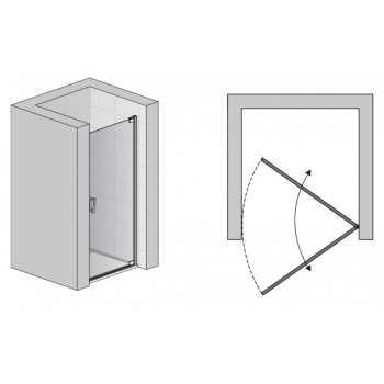 Uşă batantă dintr-o bucată cu profil compensator SanSwiss CADURA CA1CD, 70X200 cm, profil auriu, sticla securizata 6mm - 1