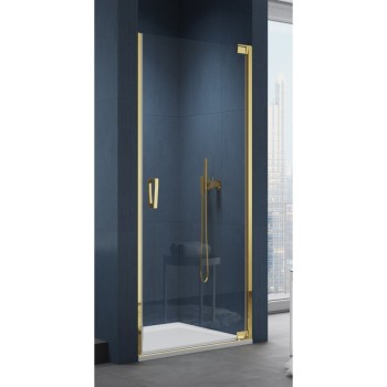 Uşă batantă dintr-o bucată cu profil compensator SanSwiss CADURA CA1CD, 100X200 cm, profil auriu, sticla securizata 6mm - 1