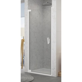 Uşă batantă dintr-o bucată cu profil compensator SanSwiss CADURA CA1CG, 80X200 cm, profil alb mat, sticla securizata 6mm - 1