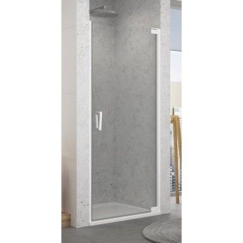 Uşă batantă dintr-o bucată cu profil compensator SanSwiss CADURA CA1CD, 100X200 cm, profil alb mat, sticla securizata 6mm - 1