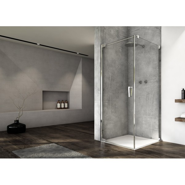 Cabina de dus 90X90 cm, SanSwiss CADURA CA1CG+CAT1, profil crom, sticla securizata 6mm - 1