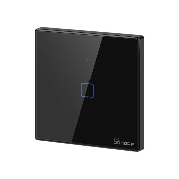 Intrerupator SMART WiFi + RF 433 SONOFF T3EU1C-TX, 1 circuit, negru - 1