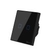 Intrerupator SMART WiFi + RF 433 SONOFF T3EU2C-TX, 2 circuite, negru