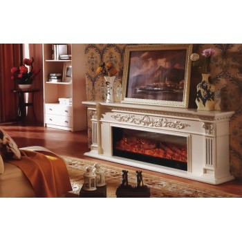 Semineu electric Premium ArtFlame POSEIDON, 2000 x 700 x 330 mm, alb - 1