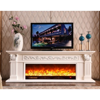 Semineu electric Premium ArtFlame POSEIDON, 2000 x 700 x 330 mm, alb - 1