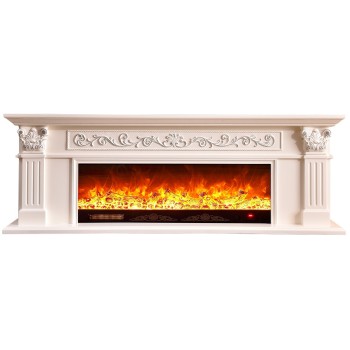 Semineu electric Premium ArtFlame POSEIDON, 2000 x 700 x 330 mm, alb - 1