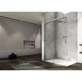 Cabina dus Walk-In SanSwiss Cadura CAW2 140 x H200 cm, cu usa culisanta - 1