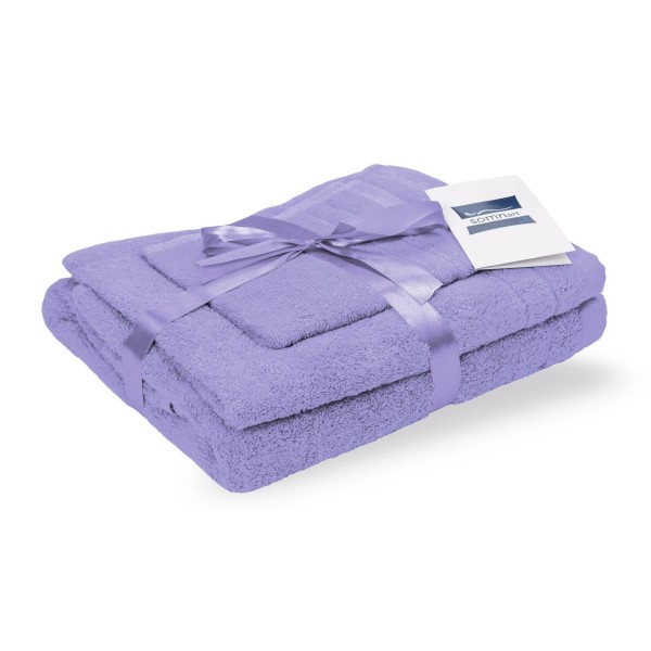 Set prosoape bumbac Somnart 600gsm de fata 50x90 cm + de corp 70x140 + de maini 30x50 cm, lila - 1