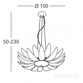 Lustra de lux DALIA, KOLARZ, Sticla Murano, D100, G9, 6x48W, crom - 1