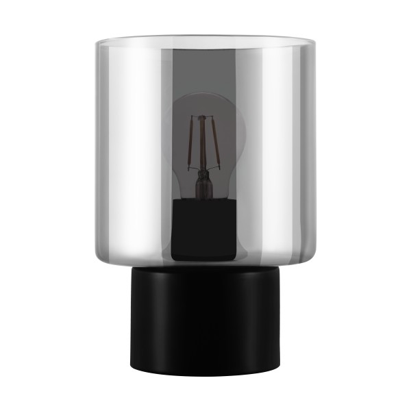 Veioza GOROSIBA 33984 EGLO, D15, E27 40W, otel-negru, sticla-fumurie - 1