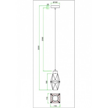 Pendul COCTAIL Maytoni MOD325PL-01G, D11, G9 28W, auriu - 1