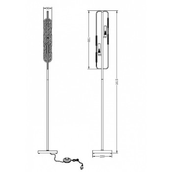 Lampa de podea MARMO Maytoni MOD099FL-02G, G9 2x40W, auriu mat - 1