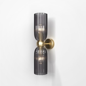 Aplica de perete decorativa ANTIC Maytoni MOD302WL-02GR, E14 2x40W, auriu, fumuriu - 1