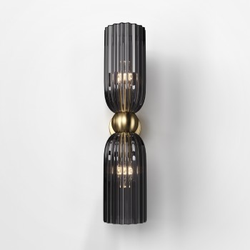 Aplica de perete decorativa ANTIC Maytoni MOD302WL-02GR, E14 2x40W, auriu, fumuriu - 1