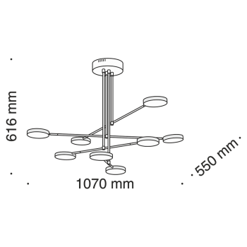 Lustra FAD Maytoni MOD070PL-L48B3K, LED 48W, 2200lm, negru - 1