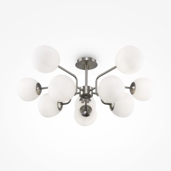 Lustra ERICH Maytoni MOD221PL-10N, E14 10x60W, nichel, alb - 1