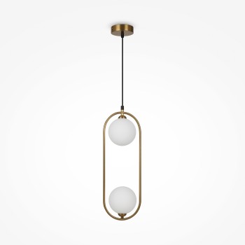 Pendul RING Maytoni MOD013PL-02BS1, G9 2x25W, alama, alb - 1