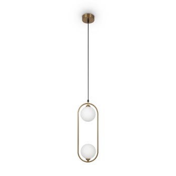Pendul RING Maytoni MOD013PL-02BS1, G9 2x25W, alama, alb - 1