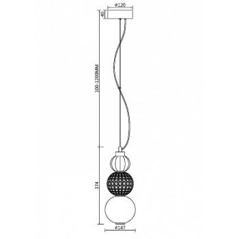 Pendul COLLAR Maytoni P069PL-L16G3K, LED 16W, 800lm, auriu - 1