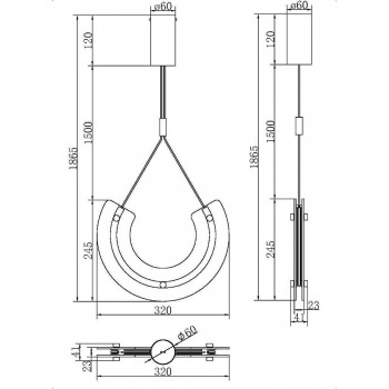 Pendul MAYA Maytoni P091PL-L18G3K, LED 10W, 350lm, auriu - 1