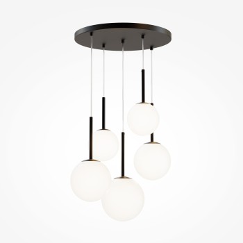 Lustra BASIC Maytoni MOD321PL-05B, D45, 5xE14, 40W, negru, alb - 1
