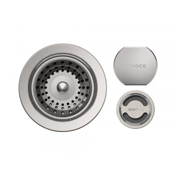 Set chiuveta Schock Mono N-100 570x510 mm Cristadur Stone, cu baterie Schock Kavus cap extractibil si parti vizibile Inox - 1