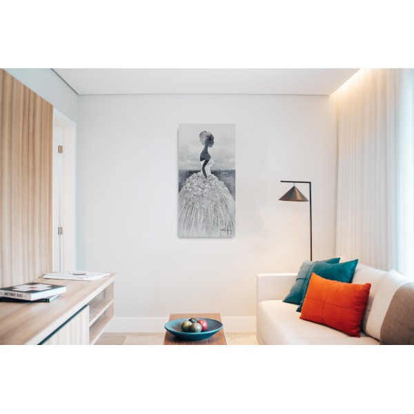 Tablou pictat manual Bella, 120x60cm - 1