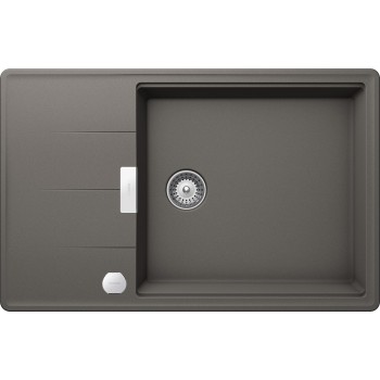 Chiuveta bucatarie Schock Tia D-100LS Cristadur Silverstone 780 x 500 mm, sifon automat, reversibila, montare pe blat, gri - 1