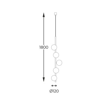 Pendul decorativ ALI 5648 Zuma Line, G9, 5x40W, negru, gold, alb - 1