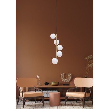 Pendul decorativ ALI 5648 Zuma Line, G9, 5x40W, negru, gold, alb - 1