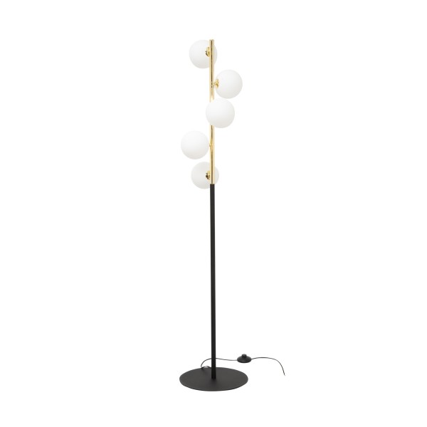 Lampadar ALI 5649 Zuma Line, G9, 5x40W, negru, gold, alb - 1
